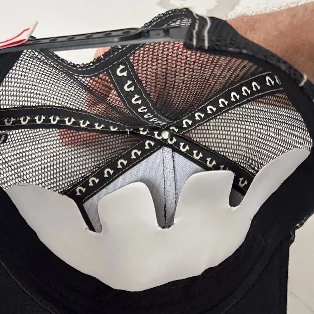 True Religion NWT black and white stitching and embroidery hat